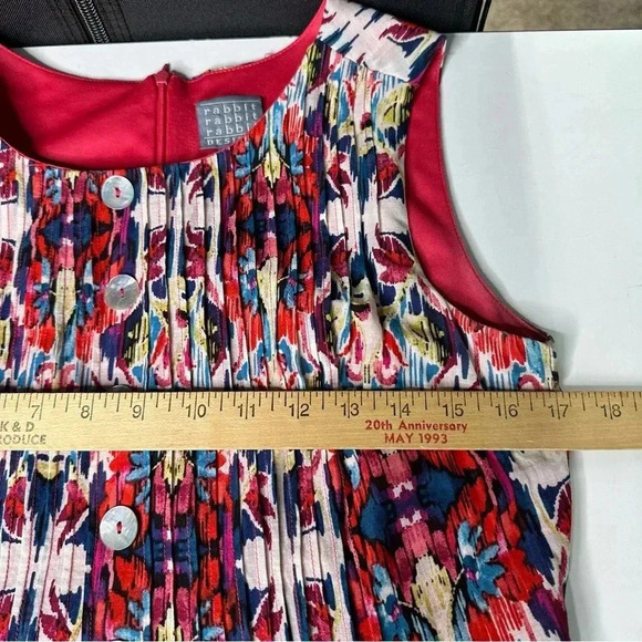 Rabbit Rabbit Rabbit Womens Sleeveless Dress 8 Pink White Back Zip Pockets Lined - Picture 13 of 14